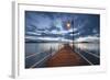 Pier of Lake Trasimeno at Dusk, Perugia, Umbria, Italy.-ClickAlps-Framed Photographic Print