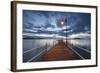 Pier of Lake Trasimeno at Dusk, Perugia, Umbria, Italy.-ClickAlps-Framed Photographic Print