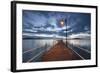 Pier of Lake Trasimeno at Dusk, Perugia, Umbria, Italy.-ClickAlps-Framed Photographic Print