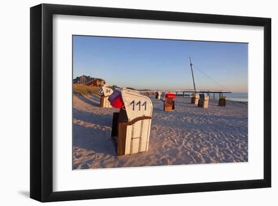 Pier of the Baltic Seaside Resort of Hohwacht, Schleswig-Holstein, Germany-null-Framed Art Print