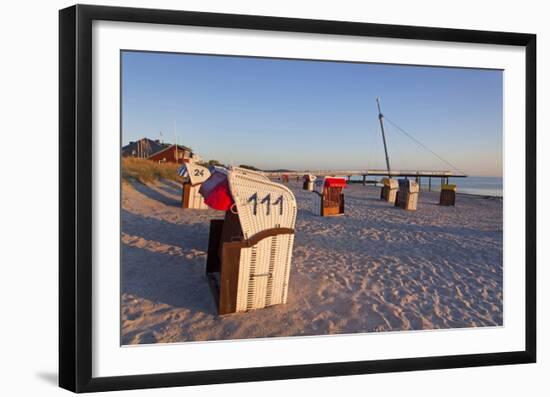 Pier of the Baltic Seaside Resort of Hohwacht, Schleswig-Holstein, Germany-null-Framed Art Print