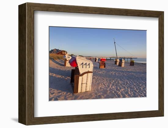 Pier of the Baltic Seaside Resort of Hohwacht, Schleswig-Holstein, Germany-null-Framed Art Print