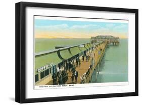 Pier, Old Orchard Beach, Maine-null-Framed Art Print