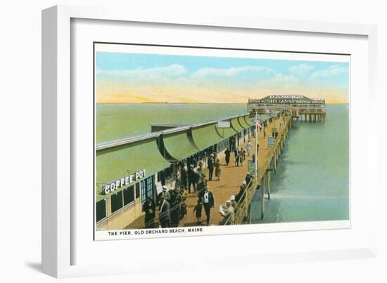 Pier, Old Orchard Beach, Maine-null-Framed Art Print