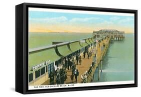 Pier, Old Orchard Beach, Maine-null-Framed Stretched Canvas