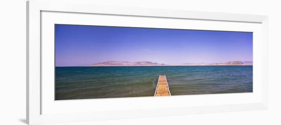 Pier on a Lake, Pyramid Lake, Nevada, USA-null-Framed Photographic Print