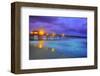 Pier on Dania Beach at Night, Florida, USA-null-Framed Art Print