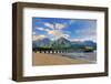 Pier on Hanalei Beach, Island of Kauai, Hawaii, USA-null-Framed Art Print
