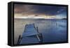 Pier on Isla del Sol (Island of the Sun) at Dawn, Lake Titicaca, Bolivia, South America-Ian Trower-Framed Stretched Canvas