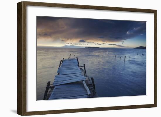 Pier on Isla del Sol (Island of the Sun) at Dawn, Lake Titicaca, Bolivia, South America-Ian Trower-Framed Photographic Print