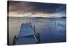 Pier on Isla del Sol (Island of the Sun) at Dawn, Lake Titicaca, Bolivia, South America-Ian Trower-Stretched Canvas