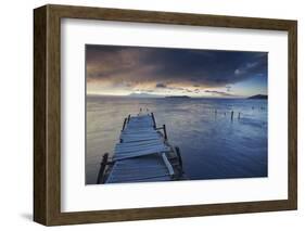 Pier on Isla del Sol (Island of the Sun) at Dawn, Lake Titicaca, Bolivia, South America-Ian Trower-Framed Photographic Print