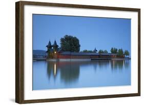 Pier on Keszthely Beach, Keszthely, Lake Balaton, Hungary, Europe-Ian Trower-Framed Photographic Print