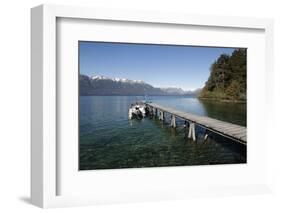 Pier on Lake Nahuel Huapi, Puerto Angostura, Villa La Angostura, Nahuel Huapi National Park, The La-Stuart Black-Framed Photographic Print