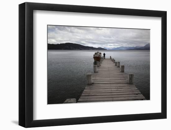 Pier on Lake Nahuel Huapi, Villa La Angostura, Nahuel Huapi National Park, The Lake District, Argen-Stuart Black-Framed Photographic Print