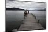 Pier on Lake Nahuel Huapi, Villa La Angostura, Nahuel Huapi National Park, The Lake District, Argen-Stuart Black-Mounted Photographic Print