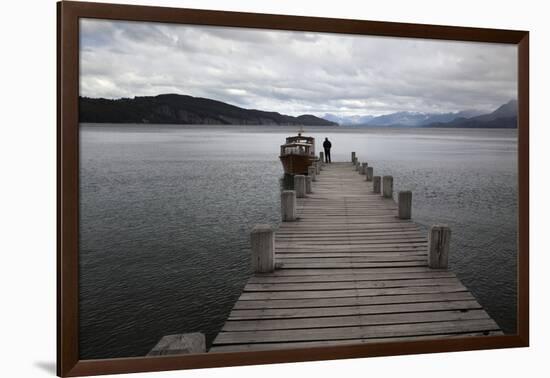 Pier on Lake Nahuel Huapi, Villa La Angostura, Nahuel Huapi National Park, The Lake District, Argen-Stuart Black-Framed Photographic Print