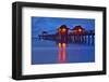 Pier on the Beach of Naples on the Gulf Coast, Florida, USA-null-Framed Premium Giclee Print