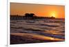 Pier on the Beach of Naples on the Gulf Coast, Florida, USA-null-Framed Premium Giclee Print