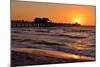 Pier on the Beach of Naples on the Gulf Coast, Florida, USA-null-Mounted Art Print