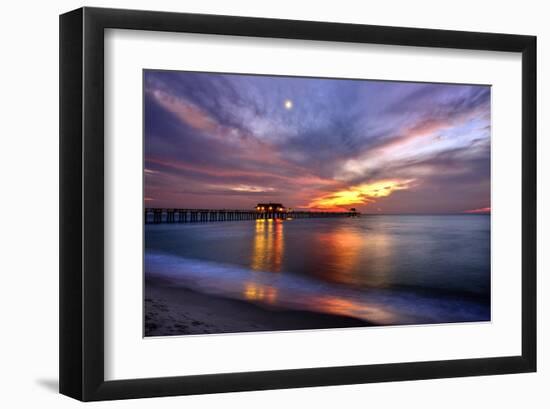 Pier on the Beach of Naples on the Gulf Coast, Florida, USA-null-Framed Art Print