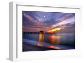 Pier on the Beach of Naples on the Gulf Coast, Florida, USA-null-Framed Art Print