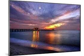 Pier on the Beach of Naples on the Gulf Coast, Florida, USA-null-Mounted Art Print