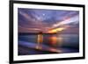 Pier on the Beach of Naples on the Gulf Coast, Florida, USA-null-Framed Art Print