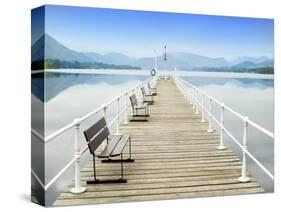 Pier on Ullswater in Lake District National Park-John Harper-Stretched Canvas