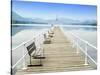 Pier on Ullswater in Lake District National Park-John Harper-Stretched Canvas