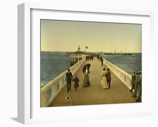 Pier, Ostend, Belgium, C.1890-C.1900-null-Framed Giclee Print