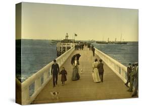 Pier, Ostend, Belgium, C.1890-C.1900-null-Stretched Canvas