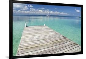 Pier over Clear Waters, Southwater Cay, Stann Creek, Belize-Cindy Miller Hopkins-Framed Photographic Print