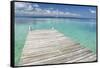 Pier over Clear Waters, Southwater Cay, Stann Creek, Belize-Cindy Miller Hopkins-Framed Stretched Canvas