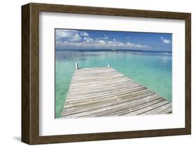 Pier over Clear Waters, Southwater Cay, Stann Creek, Belize-Cindy Miller Hopkins-Framed Photographic Print