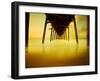 Pier over Golden Sand and Water-Jan Lakey-Framed Photographic Print