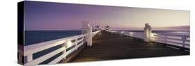 Pier over sea at sunset, Malibu Pier, Malibu, California, USA-Panoramic Images-Stretched Canvas