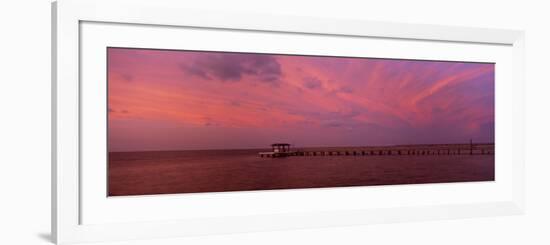 Pier over the Sea, Bokeelia Pier, Bokeelia, Pine Island, Florida, USA-null-Framed Photographic Print