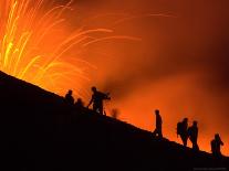 Lava Bursts from Mount Etna, Near Nicolosi, Italy, Wednesday July 25, 2001-Pier Paolo Cito-Framed Stretched Canvas