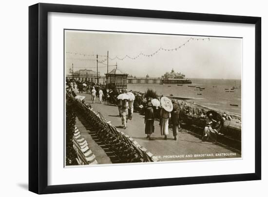 Pier, Promenade and Bandstand, Eastbourne, Sussex, C1920S-null-Framed Giclee Print