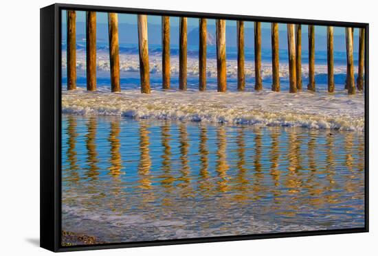 Pier Reflections I-Lee Peterson-Framed Stretched Canvas