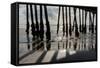 Pier Silhouette I-Lee Peterson-Framed Stretched Canvas