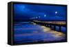 Pier Timmendorfer Strand, Dusk, Fog-Thomas Ebelt-Framed Stretched Canvas