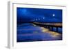 Pier Timmendorfer Strand, Dusk, Fog-Thomas Ebelt-Framed Photographic Print