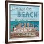 Pier View Weathered Wood Sign-Sam Appleman-Framed Art Print