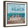 Pier View Weathered Wood Sign-Sam Appleman-Framed Premium Giclee Print