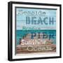 Pier View Weathered Wood Sign-Sam Appleman-Framed Premium Giclee Print