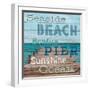 Pier View Weathered Wood Sign-Sam Appleman-Framed Premium Giclee Print