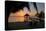 Pier with Palapa on Caribbean Sea at Sunrise, Maya Beach, Stann Creek District, Belize-null-Stretched Canvas