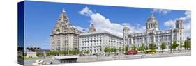 Pierhead Three Graces Buildings, Liverpool Waterfront, UNESCO Site, Liverpool, England, UK-Neale Clark-Stretched Canvas